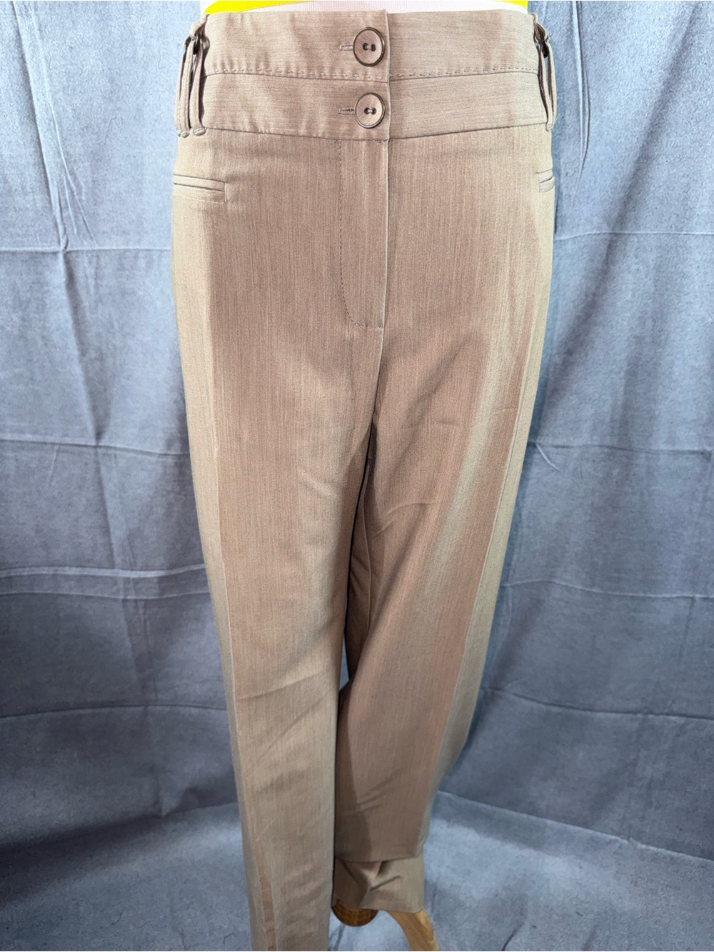 3152-Cato Light Brown High-Rise Straight Trousers